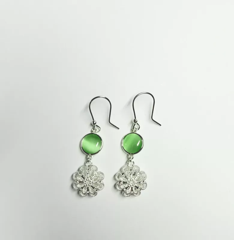 Orecchino pendente cristalli verde - Linea Barok