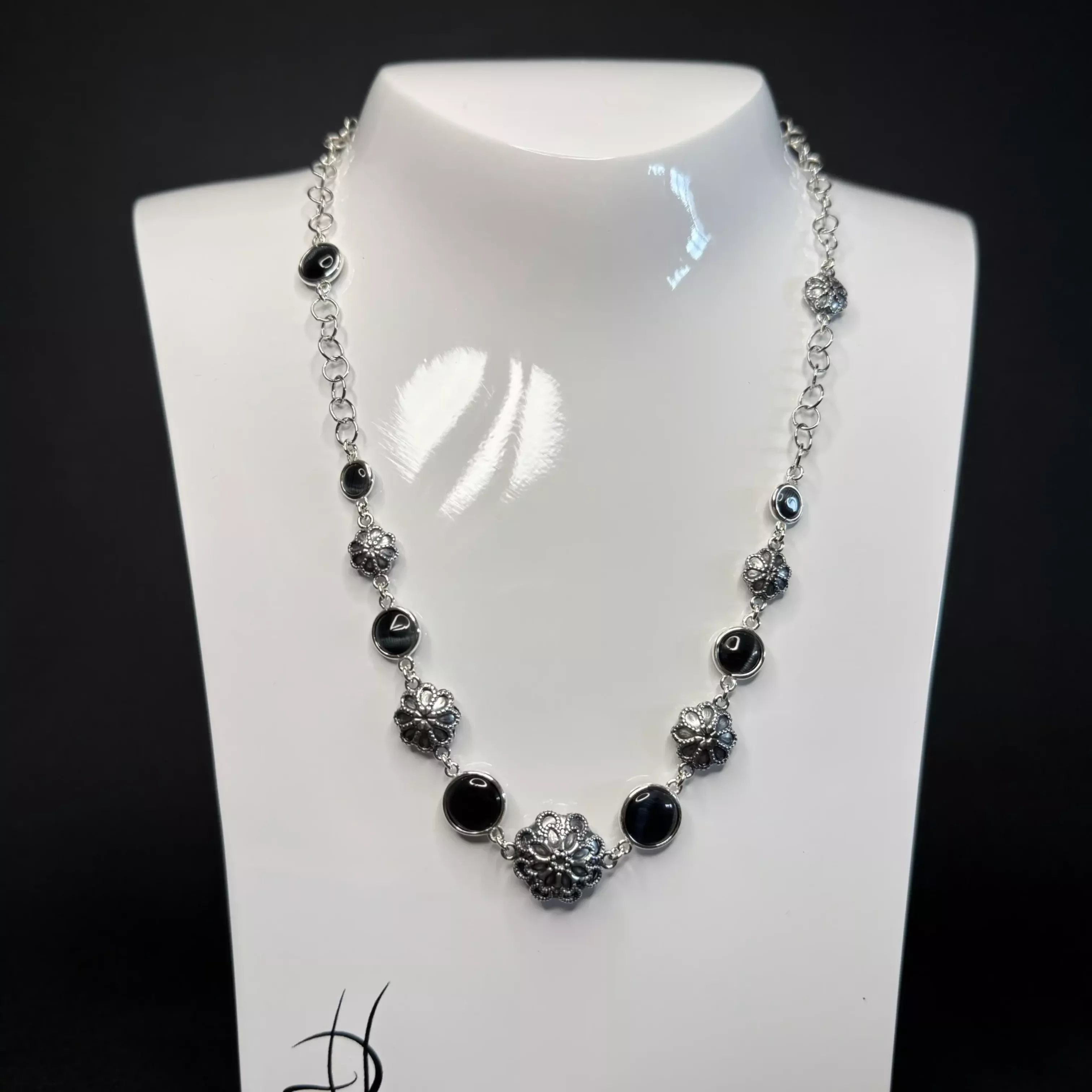 Collana cristalli nero - Linea Barok 2