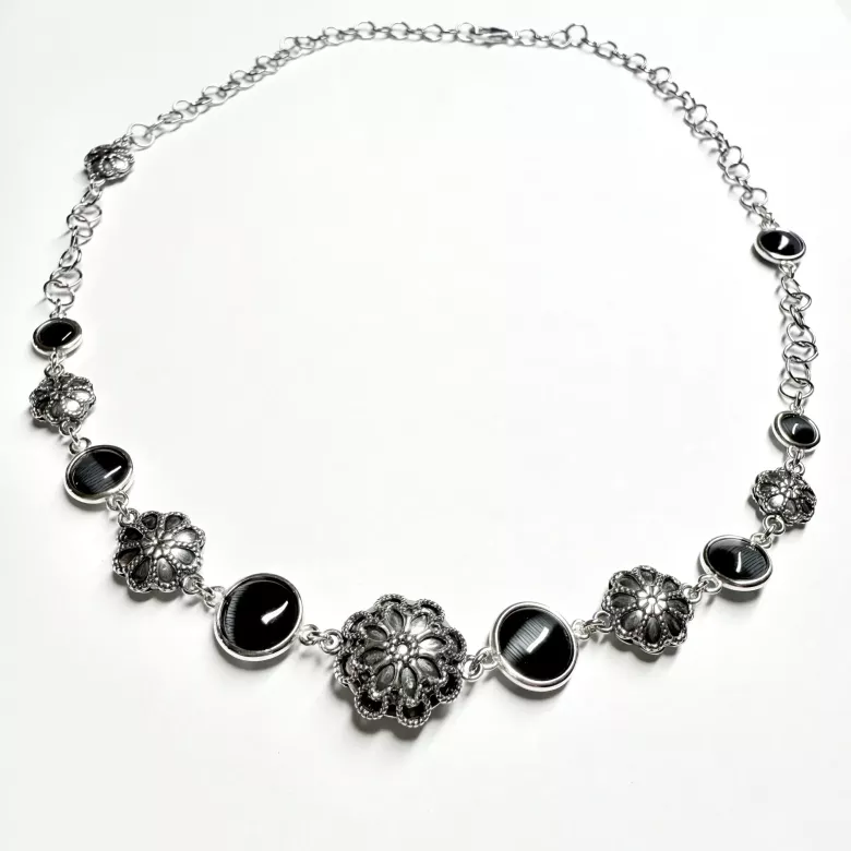 Collana cristalli nero - Linea Barok