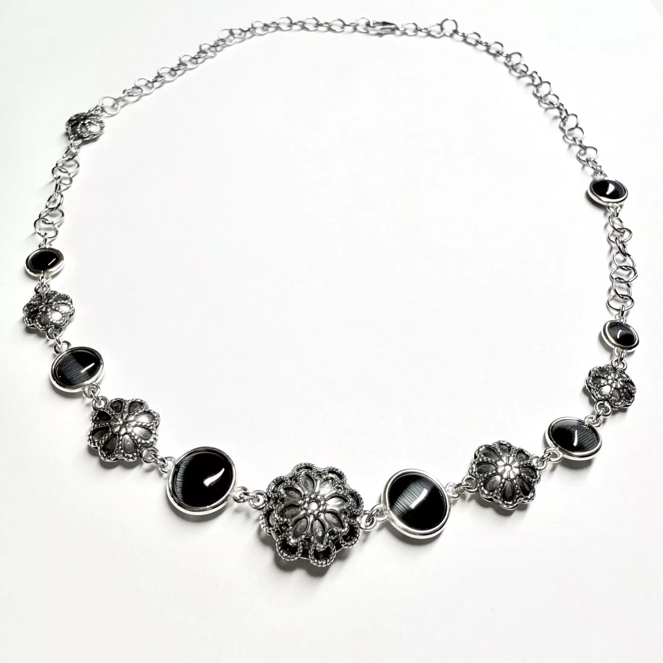 Collana cristalli nero - Linea Barok