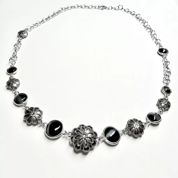 Collana cristalli nero - Linea Barok