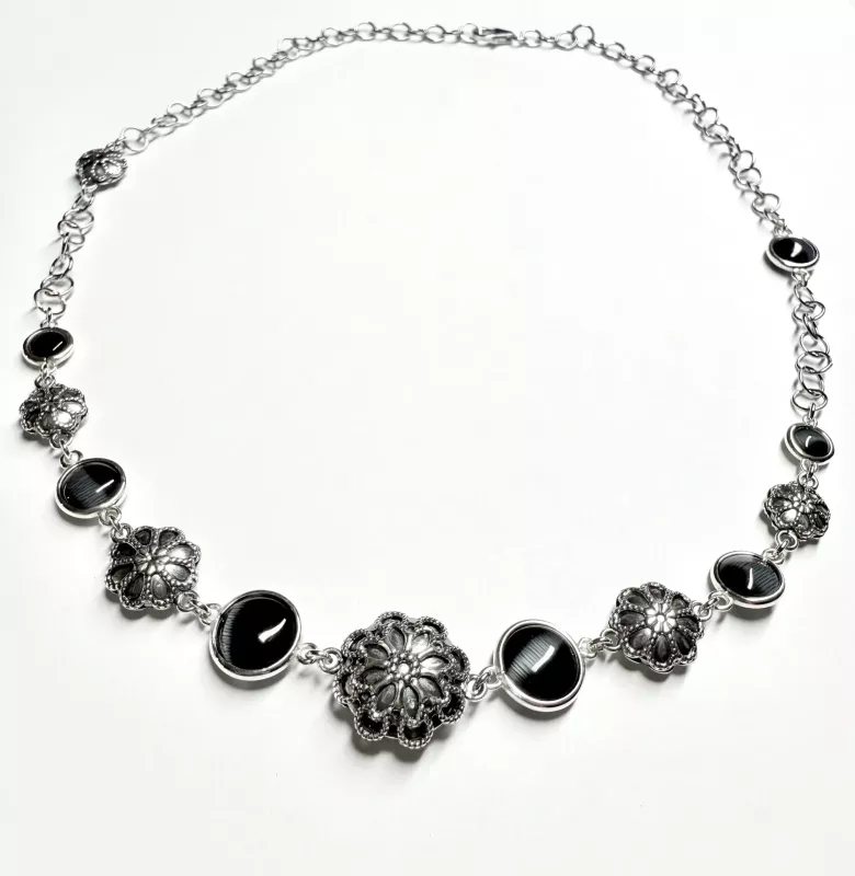 Collana cristalli nero - Linea Barok