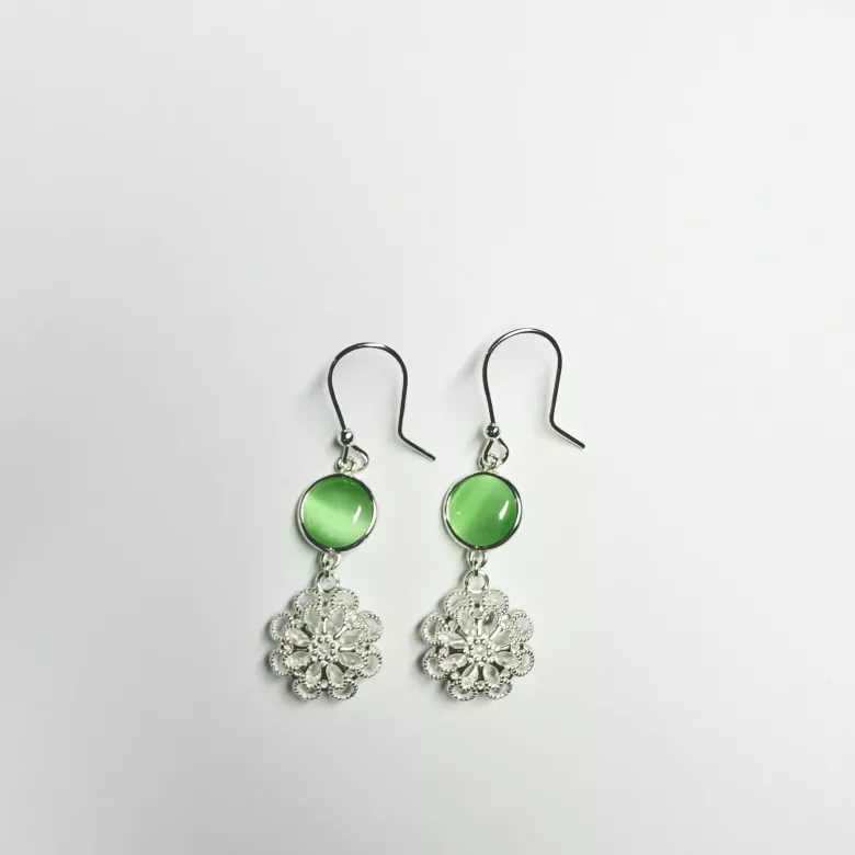 Orecchino pendente cristalli verde - Linea Barok