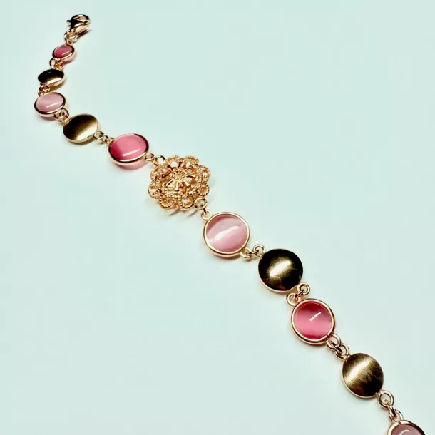 Bracciale cristalli rose' Oro 18kt - Linea Barok