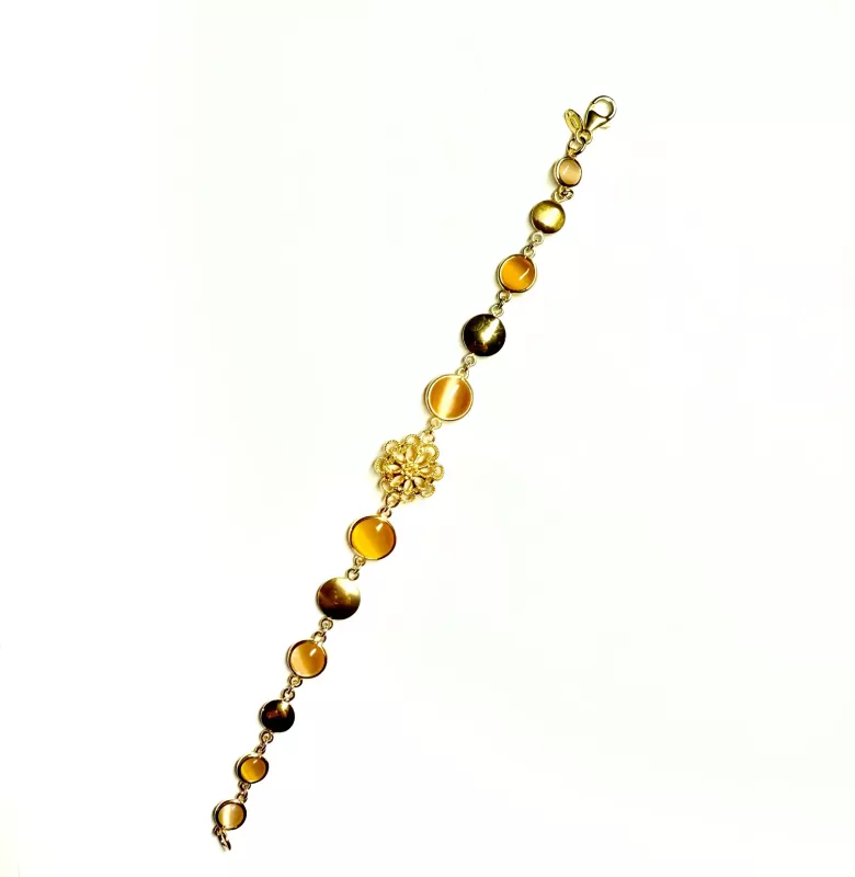 Bracciale cristalli miele Ore 18kt - Linea Barok