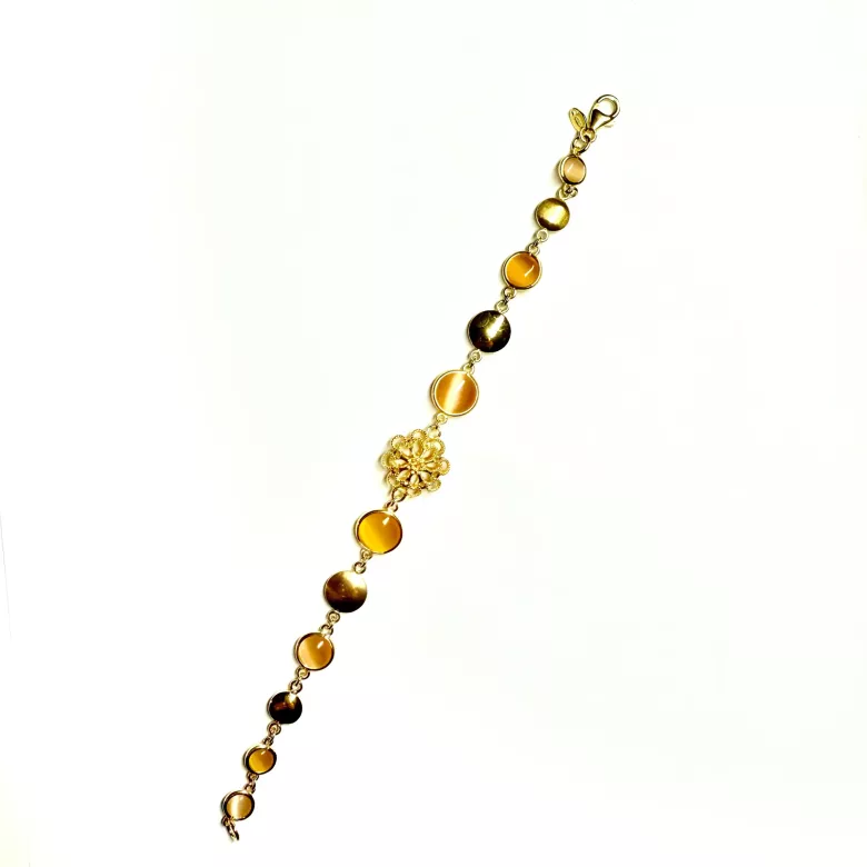 Bracciale cristalli miele Ore 18kt - Linea Barok