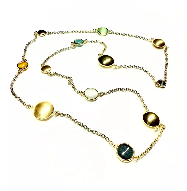 Collana lunga dorata - Linea Base Caramella
