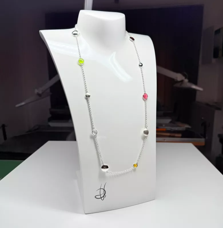 Collana lunga bianca - Linea Base Caramella