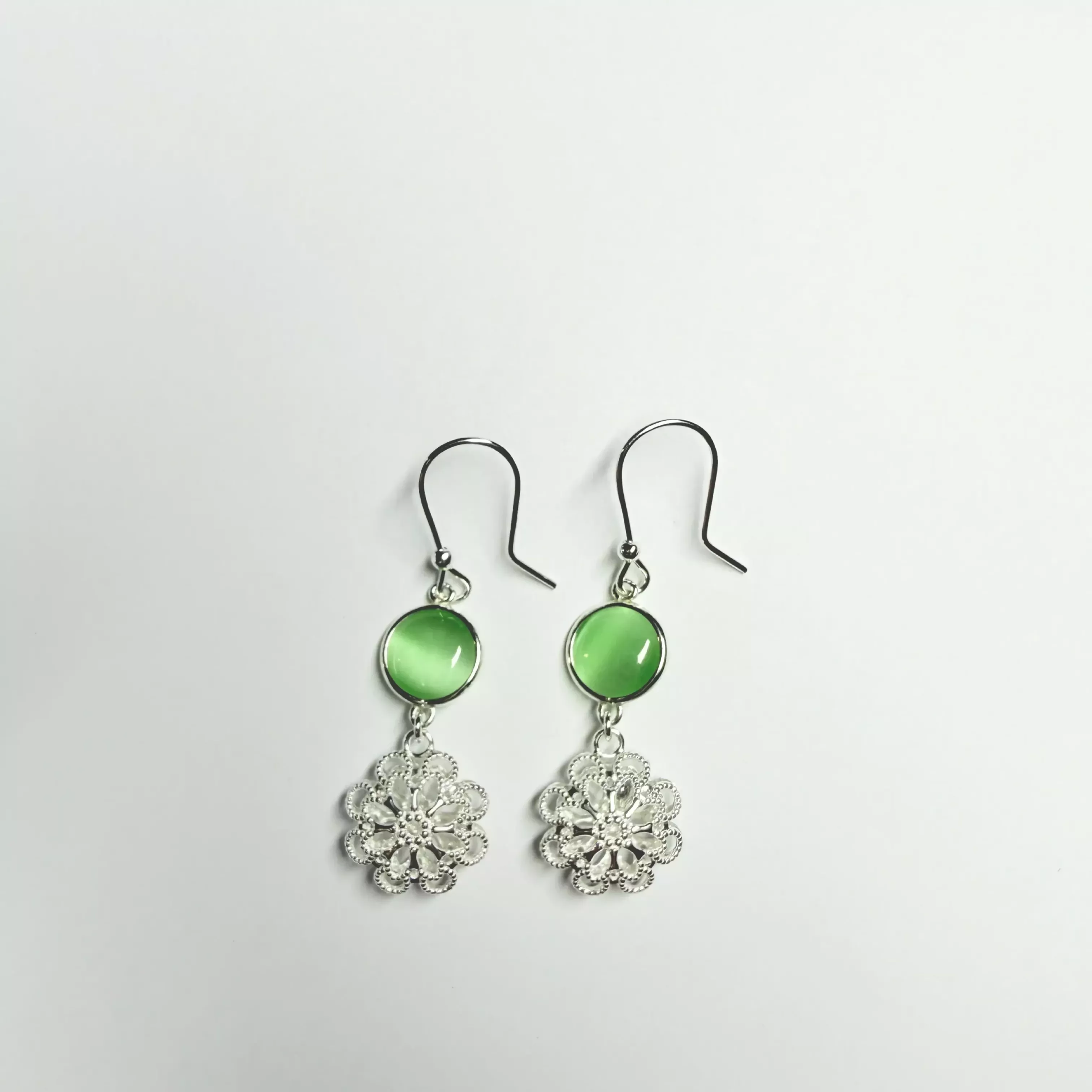 Orecchino pendente cristalli verde - Linea Barok