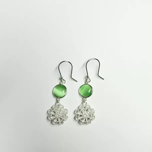 Orecchino pendente cristalli verde - Linea Barok