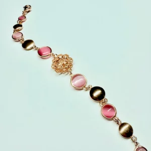 Bracciale cristalli rose' Oro 18kt - Linea Barok