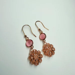 Orecchini cristalli rose Oro 18kt - Linea Barok