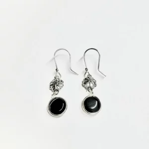 Orecchino pendente cristalli nero - Linea Barok