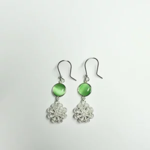 Orecchino pendente cristalli verde - Linea Barok